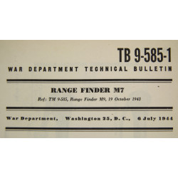 Bulletin technique TB 9-585-1, Range Finder M7, 1944