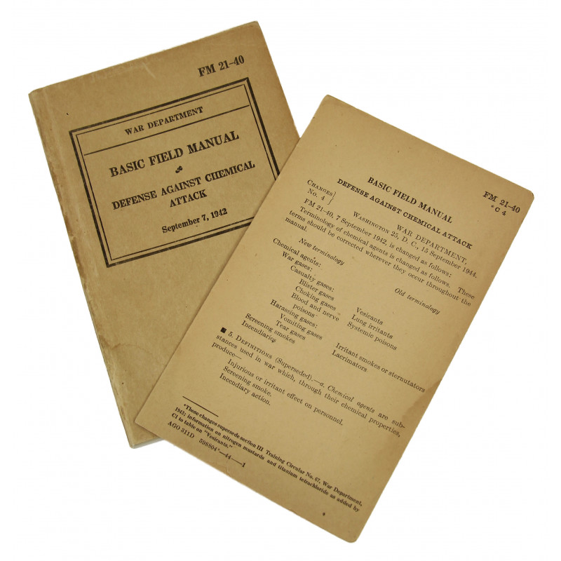 Manual, Field, Basic FM 21-40, Defense Against Chemical Attack, 1942