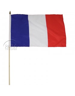 Drapeau Français, sur bâton