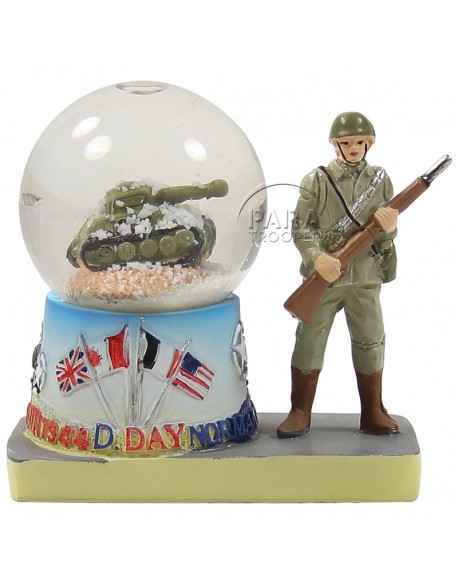 Snow globe, tank & soldier, small