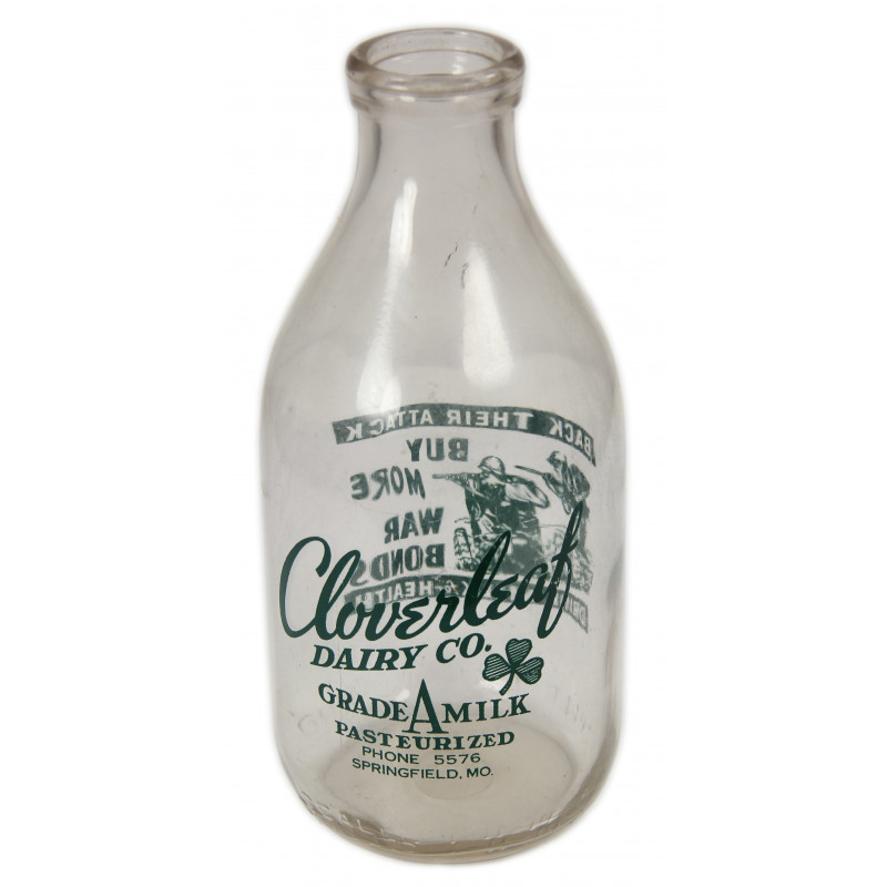 Bottle, Milk, Cloverleaf, Half Gallon Liquid Bottle, Milk, Cloverleaf, Half Gallon Liquid