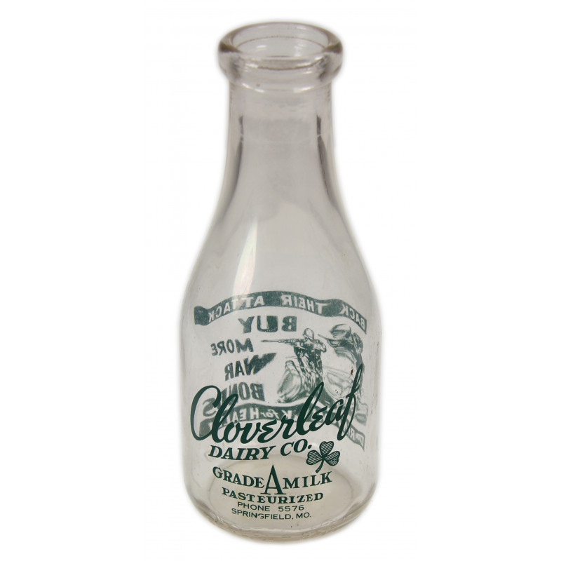 Bottle, Milk, Cloverleaf, Half Gallon Liquid Bottle, Milk, Cloverleaf, Half Gallon Liquid