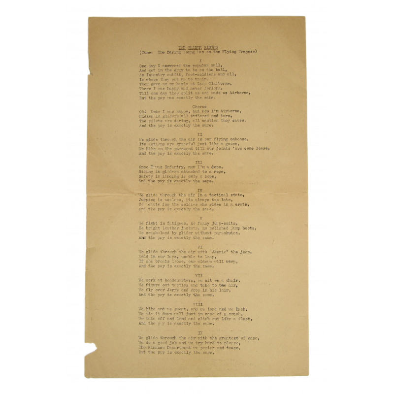 Song, The Glider Riders Song, The Glider Riders