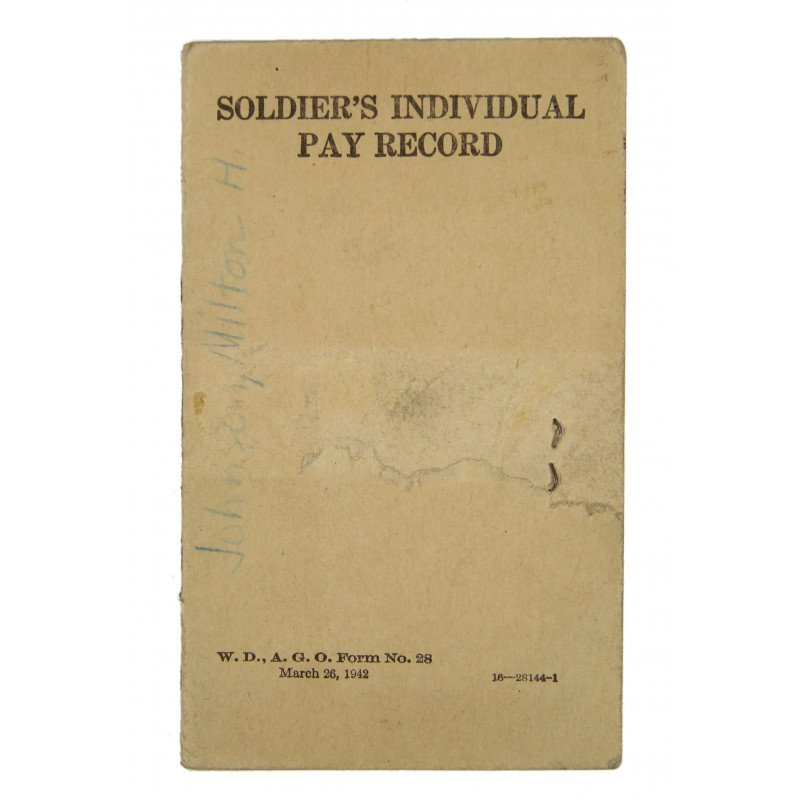 Soldier's individual pay record, named, USAAF Soldier's individual pay record, named, USAAF