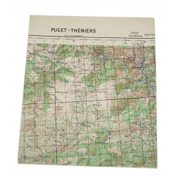 Map, Puget-Théniers, Southeastern France, Operation Dragoon, 1944