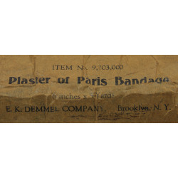 Bandage de plâtre, item No. 9,203,000, E. K. Demmel Company