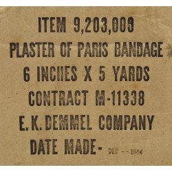 Bandage de plâtre, item No. 9,203,000, 1944, Normandie