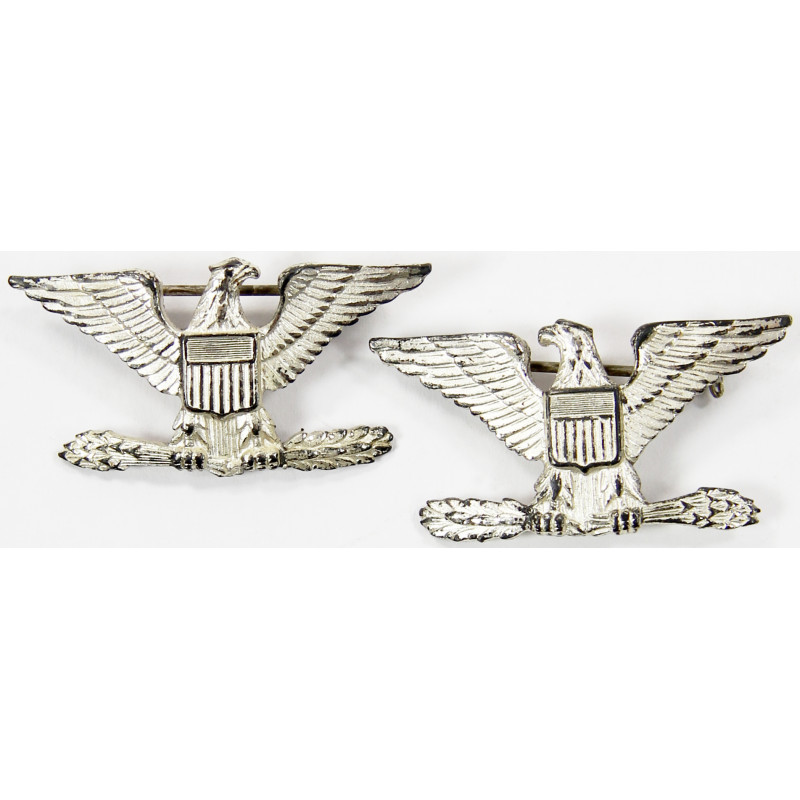 Colonel rank insignia, pair, Sterling Colonel rank insignia, pair, Sterling
