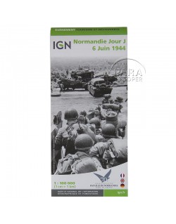 Carte IGN Normandie Jour-J, 6 Juin 1944