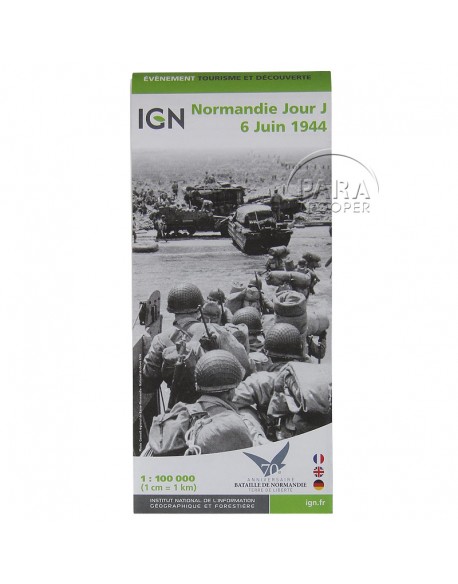 Carte IGN Normandie Jour-J, 6 Juin 1944