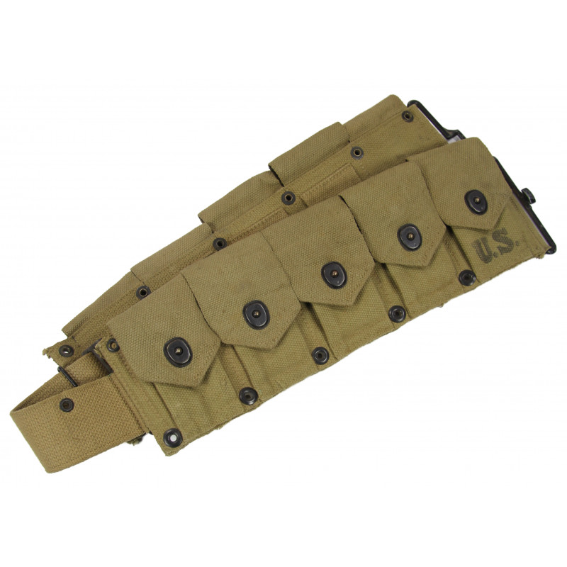 Belt, Cartridge, M1 rifle, R. M. Co, 1942, named Belt, Cartridge, M1 rifle, R. M. Co, 1942, named