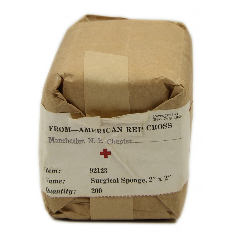 Compresses chirurgicales, Item No. 92123, ARC, 1942 Compresses chirurgicales, Item No. 92123, ARC, 1942