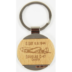 Porte-clés luxe, rond, D-Day 6.6.1944, Douglas C-47