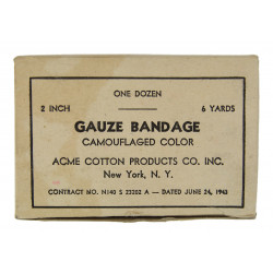 Bandage en gaze, camouflé, 6 yards, ACME, 24 juin 1943