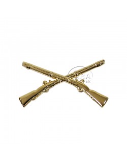 Insigne de col officier infanterie (fusils croisés)