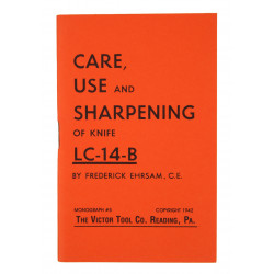 Booklet, CARE, USE and SHARPENING of knife LC-14-B (Woodman PAL), 1942