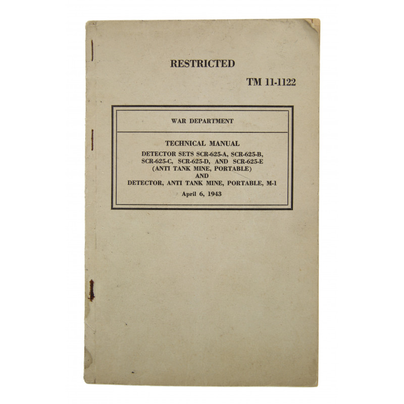 Manual, Technical, TM 11-1122, DETECTOR SETS SCR-625, 1943 Manual, Technical, TM 11-1122, DETECTOR SETS SCR-625, 1943