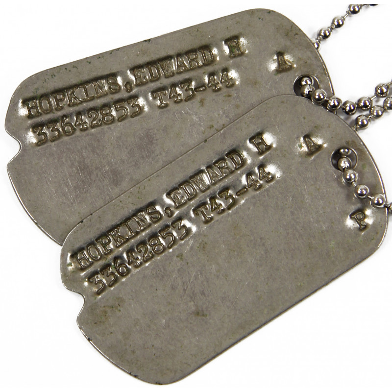 Dog Tags, Edward Hopkins, 1943-44 Dog Tags, Edward Hopkins, 1943-44