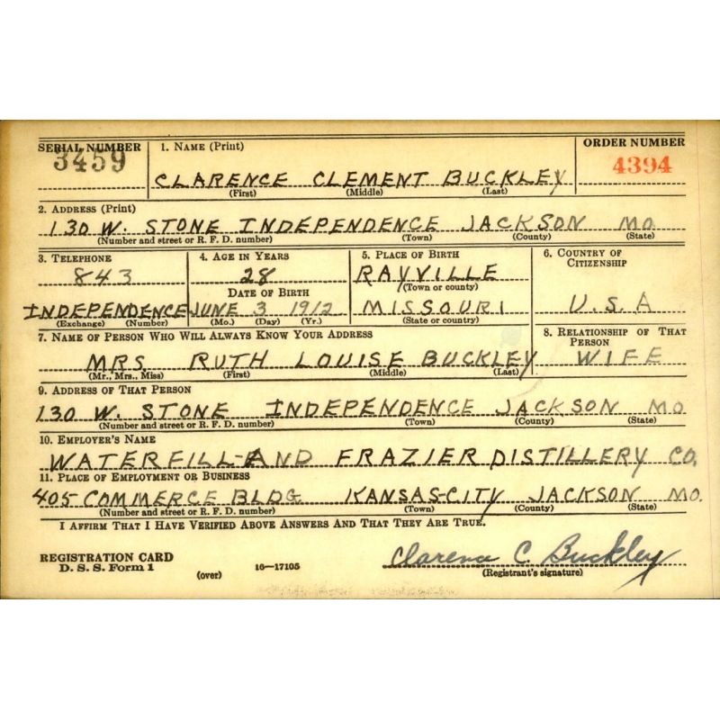 Dog Tags, Clarence Buckley, 19421944