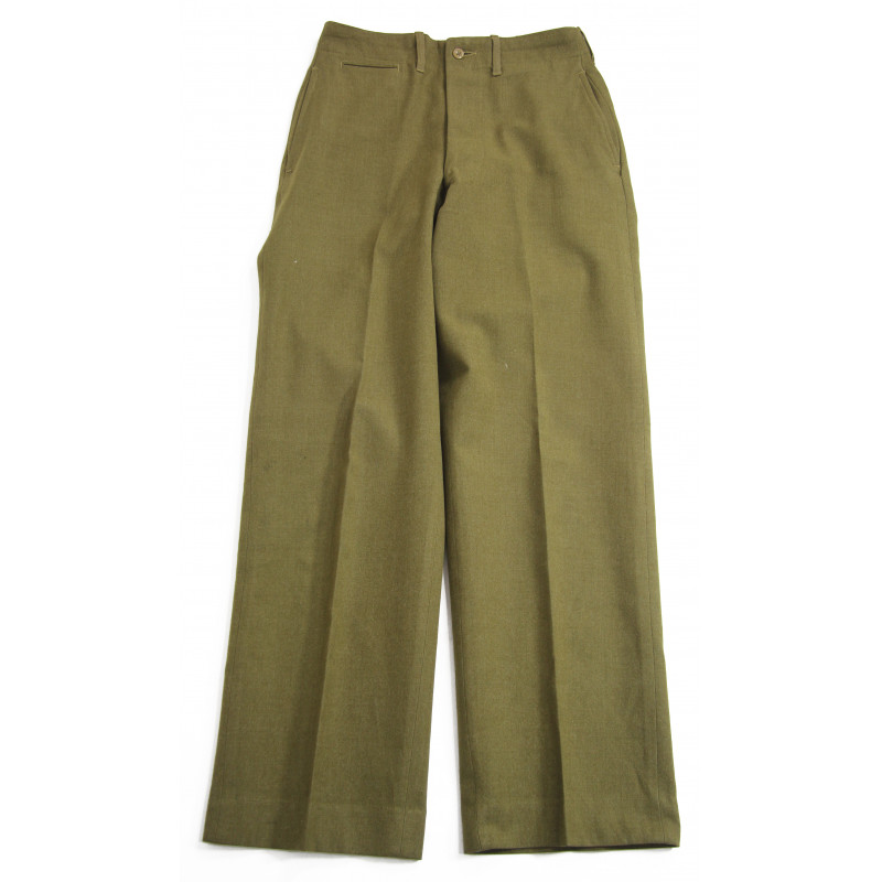 Trousers, Wool, Serge, OD, size 29 x 31, 1941 Trousers, Wool, Serge, OD, size 29 x 31, 1941