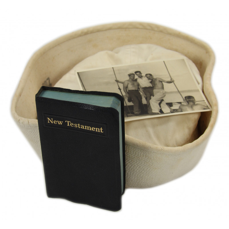 Hat, Dixie Cup, US Navy + Bob, US Navy + New Testament, William Stark Hat, Dixie Cup, US Navy + Bob, US Navy + New Testament, William Stark