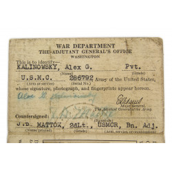 Card, Identification, 1st type, USMC