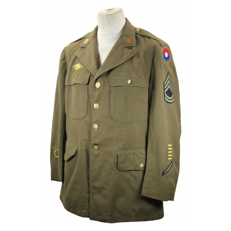 Coat, Wool, Serge, OD, T/Sgt, 44R, 1941 Coat, Wool, Serge, OD, T/Sgt, 44R, 1941