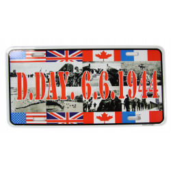 Licence Plate, D-Day 6.6.1944, Allied Flags