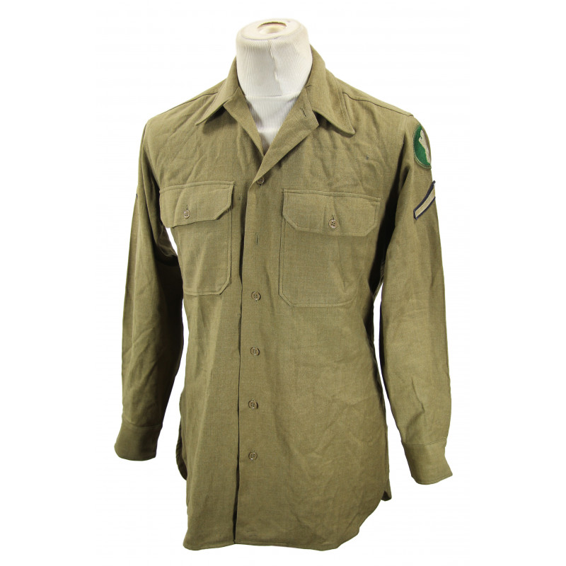 Shirt, Wool, Pfc. Blood, 104th Infantry Division Shirt, Wool, Pfc. Blood, 104th Infantry Division