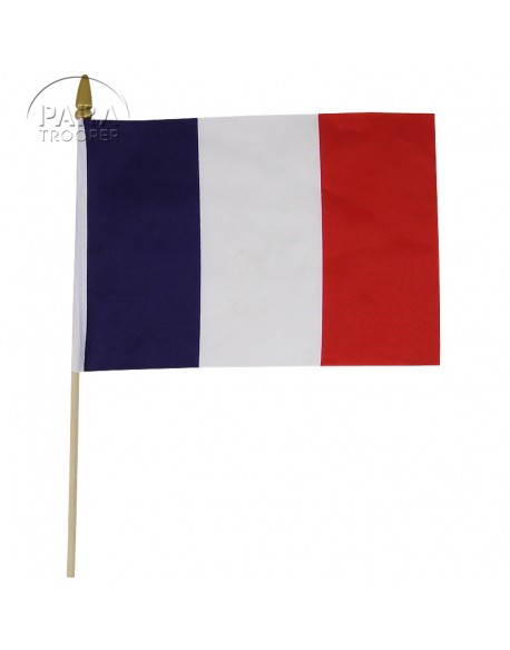 Drapeau français, sur bâton