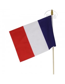 Drapeau français, sur bâton