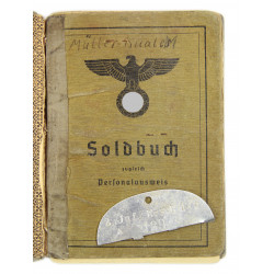 Soldbuch + plaque d'identité, Oberleutnant Georg Müller-Kuales, tué près de Cologne en avril 1945