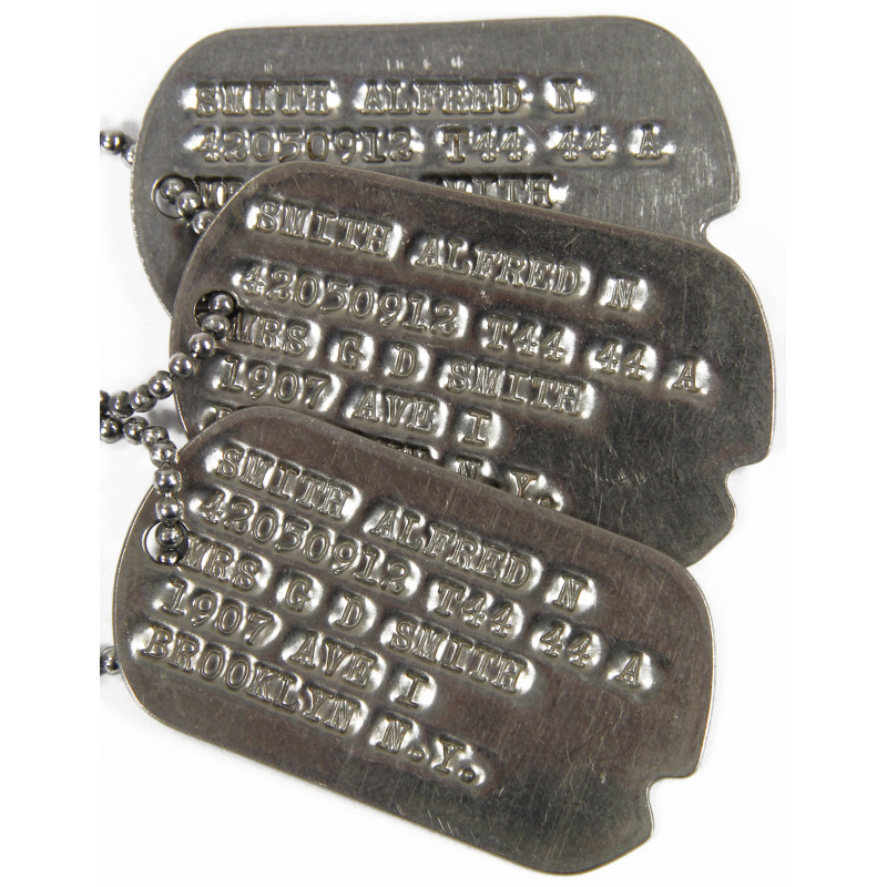 Dog Tags, Alfred N. Smith Dog Tags, Alfred N. Smith
