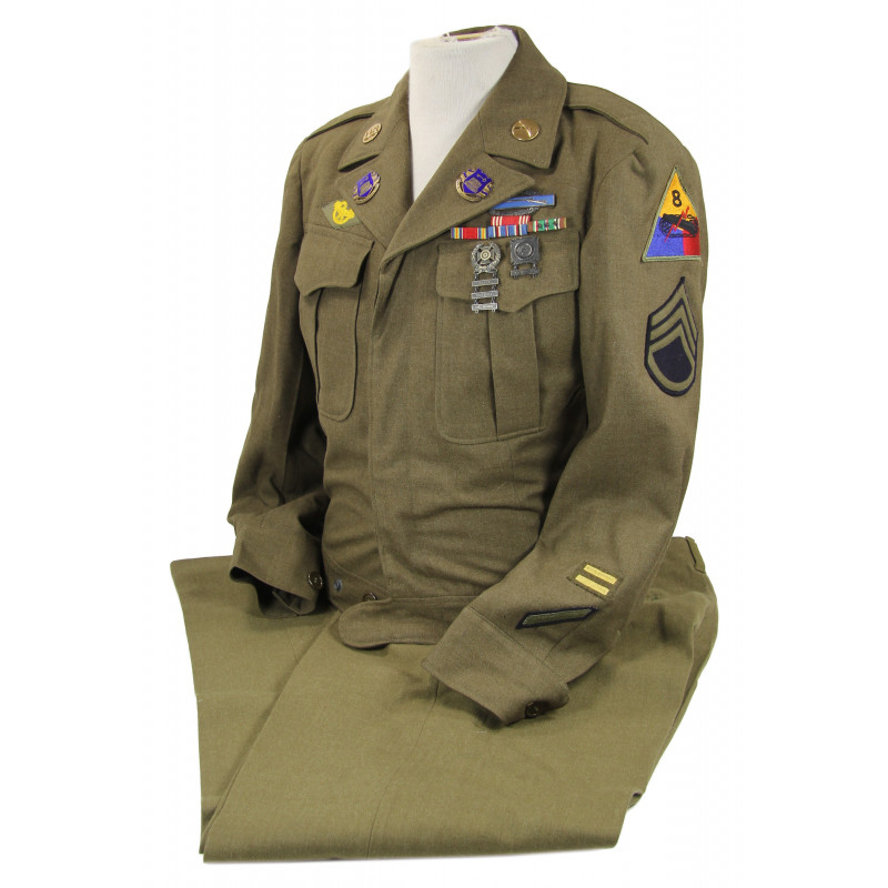 Jacket, Ike, Officer, 49th inf. Regt., 8th Armored Division, Identified Jacket, Ike, Officer, 49th inf. Regt., 8th Armored Division, Identified