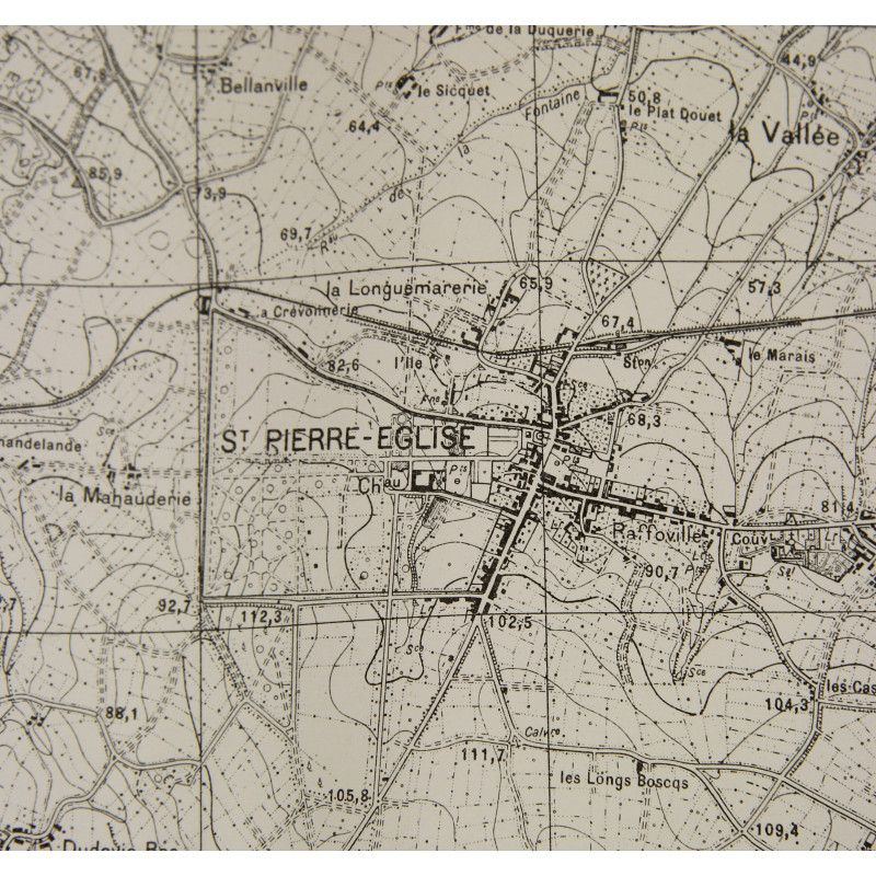Carte allemande, SAINT-VAAST-LA-HOUGUE, Secteur UTAH BEACH / 101st Airborne