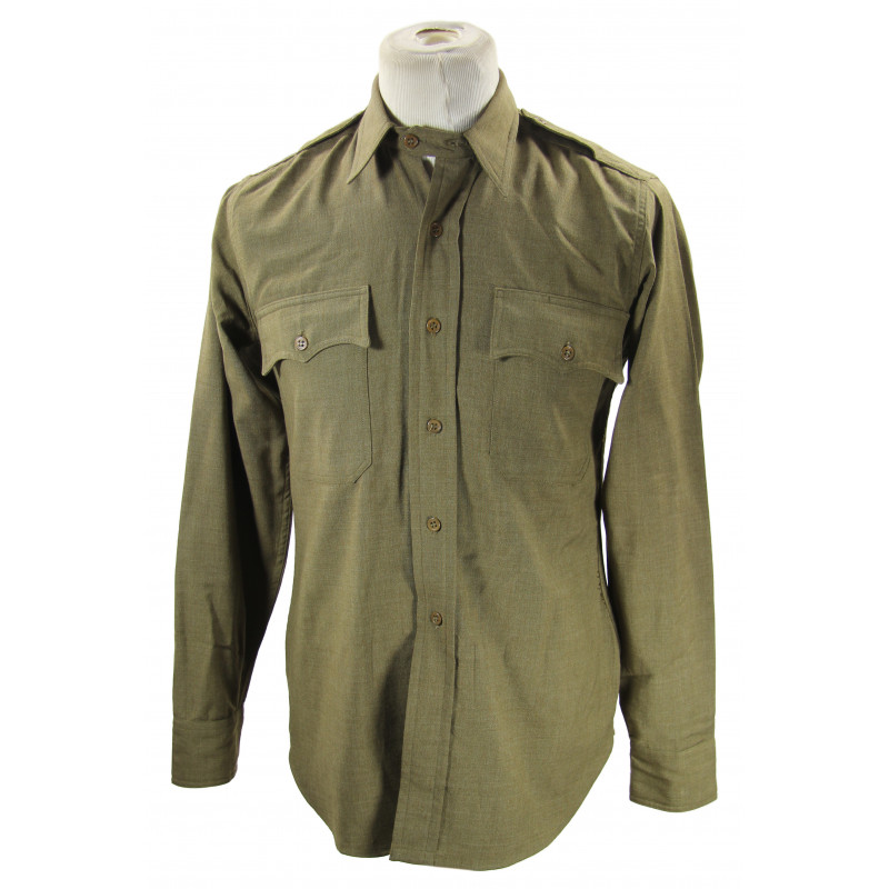 Shirt, Flannel, OD, Officer Shirt, Flannel, OD, Officer
