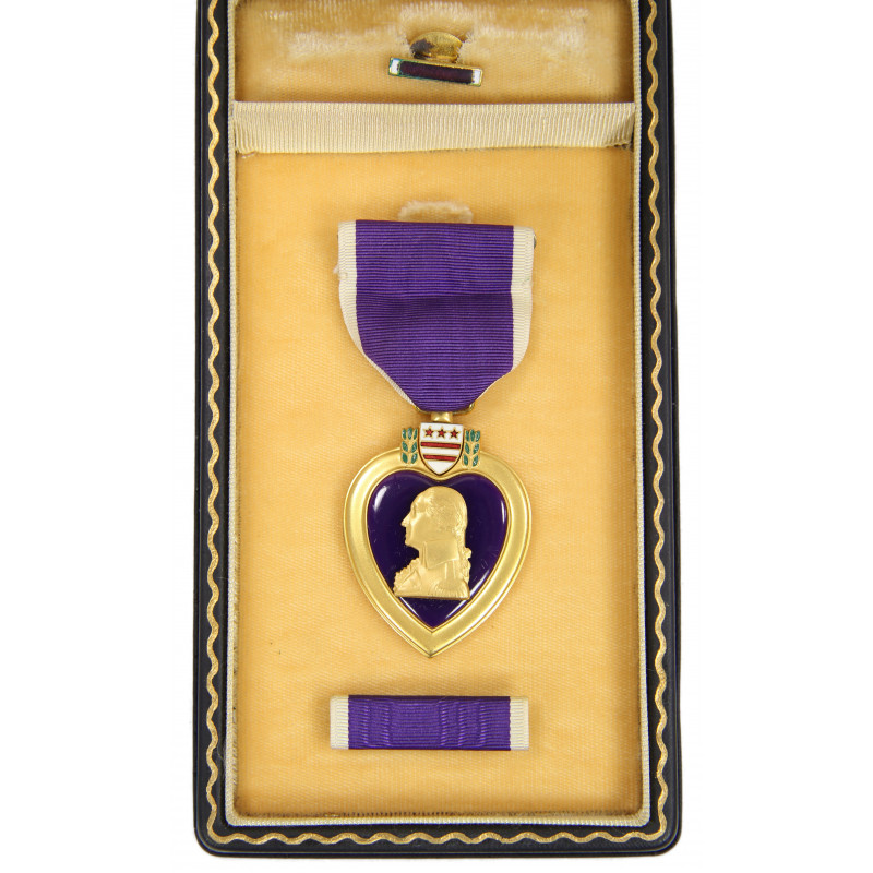 Medal, Purple Heart, in Box, A.E. Co., Utica, NY, 1943 Medal, Purple Heart, in Box, A.E. Co., Utica, NY, 1943