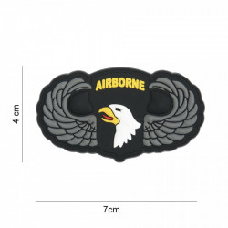 Patch 3D PVC, 101st Airborne, brevet de parachutiste