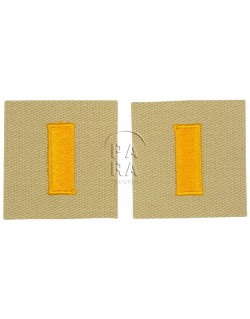 Paire de grades en tissu de 2nd lieutenant