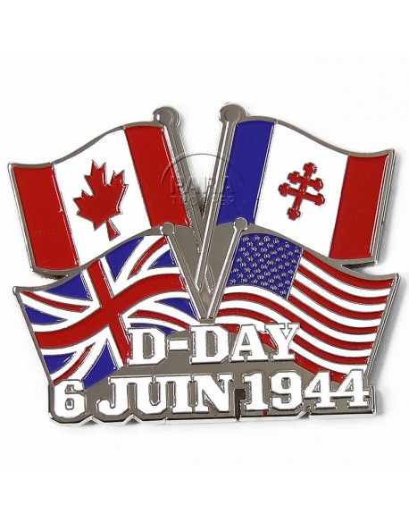 Magnet D-Day drapeaux, métal