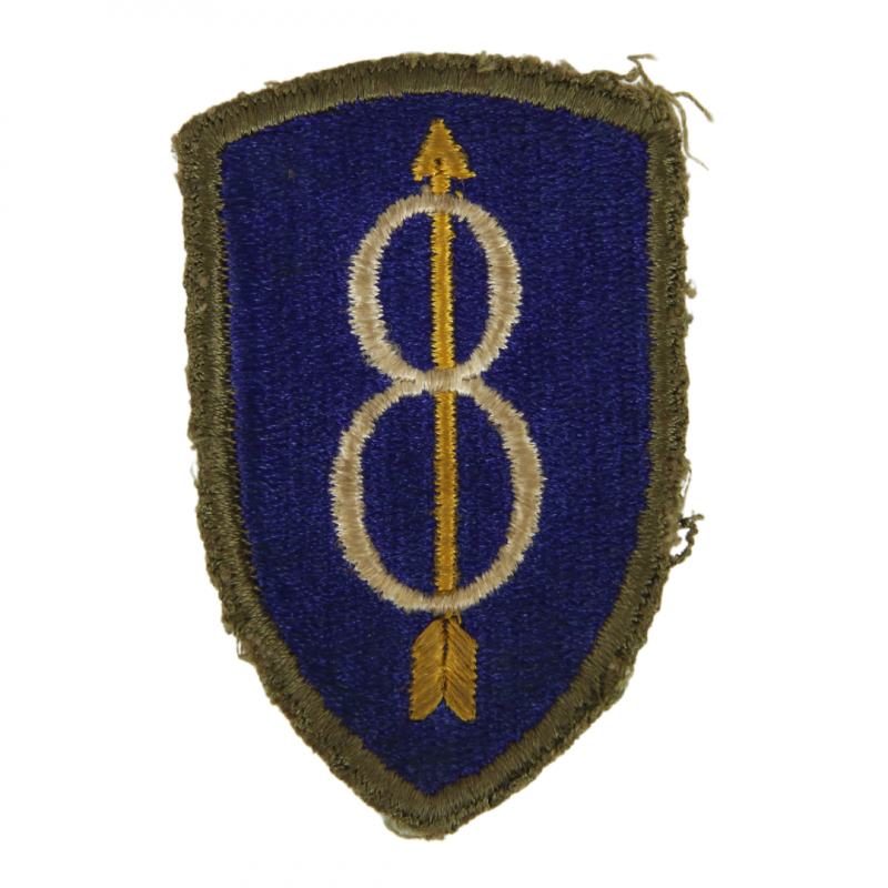 Patch, 8th Infantry Division, OD Border, Green Back, 1943 Patch, 8th Infantry Division, OD Border, Green Back, 1943