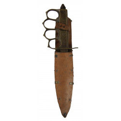 Couteau de tranchée, Knuckle Knife M-1918, Au Lion + fourreau artisanal
