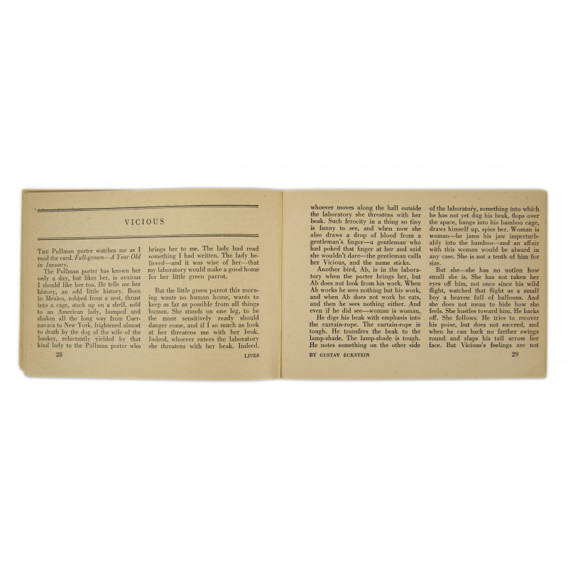 Novel, US Army, Lives Animal Studies, 1932