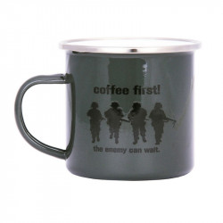 Mug, Enamel, Coffee First