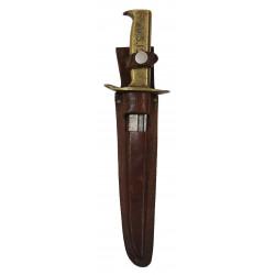 Couteau de combat US, artisanal, M-1918 & baïonnette japonaise Type 30, USMC