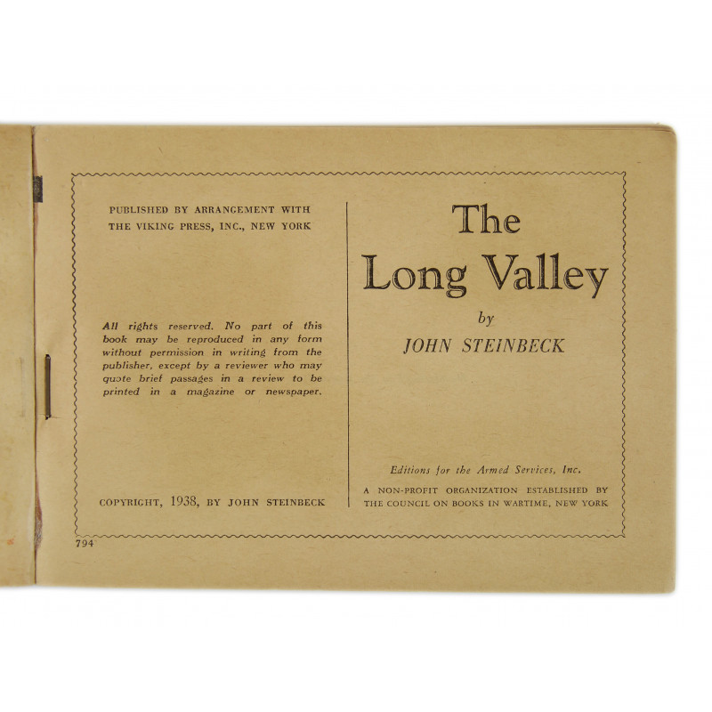 Novel, US Army, The Long Valley, 1938