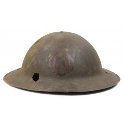 Helmet, M-1917, 7th Infantry Division, St. Mihiel, Pierced
