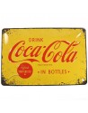 Tin, Sign, Coca-Cola, yellow