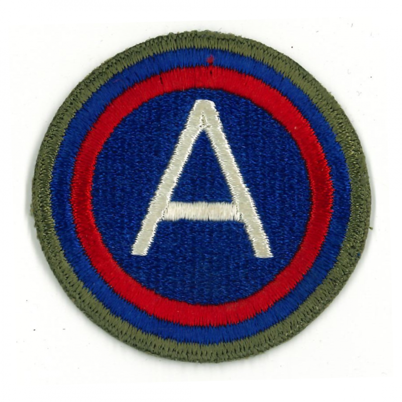 Patch, 3rd Army (General Patton), OD Border, Green Back, 1943 Patch, 3rd Army (General Patton), OD Border, Green Back, 1943