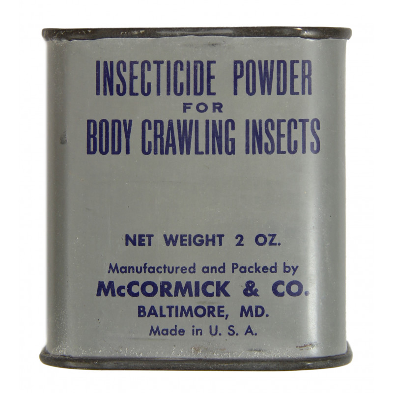 Boîte de poudre insecticide, US Army, McCormick & Co. 1943